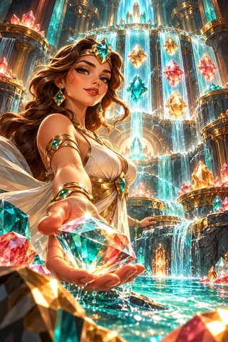 Crystal Cascade · Prism Atelier game artwork
