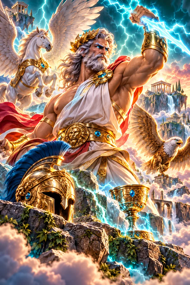 Zeus Ascends · Teal Theatre game artwork